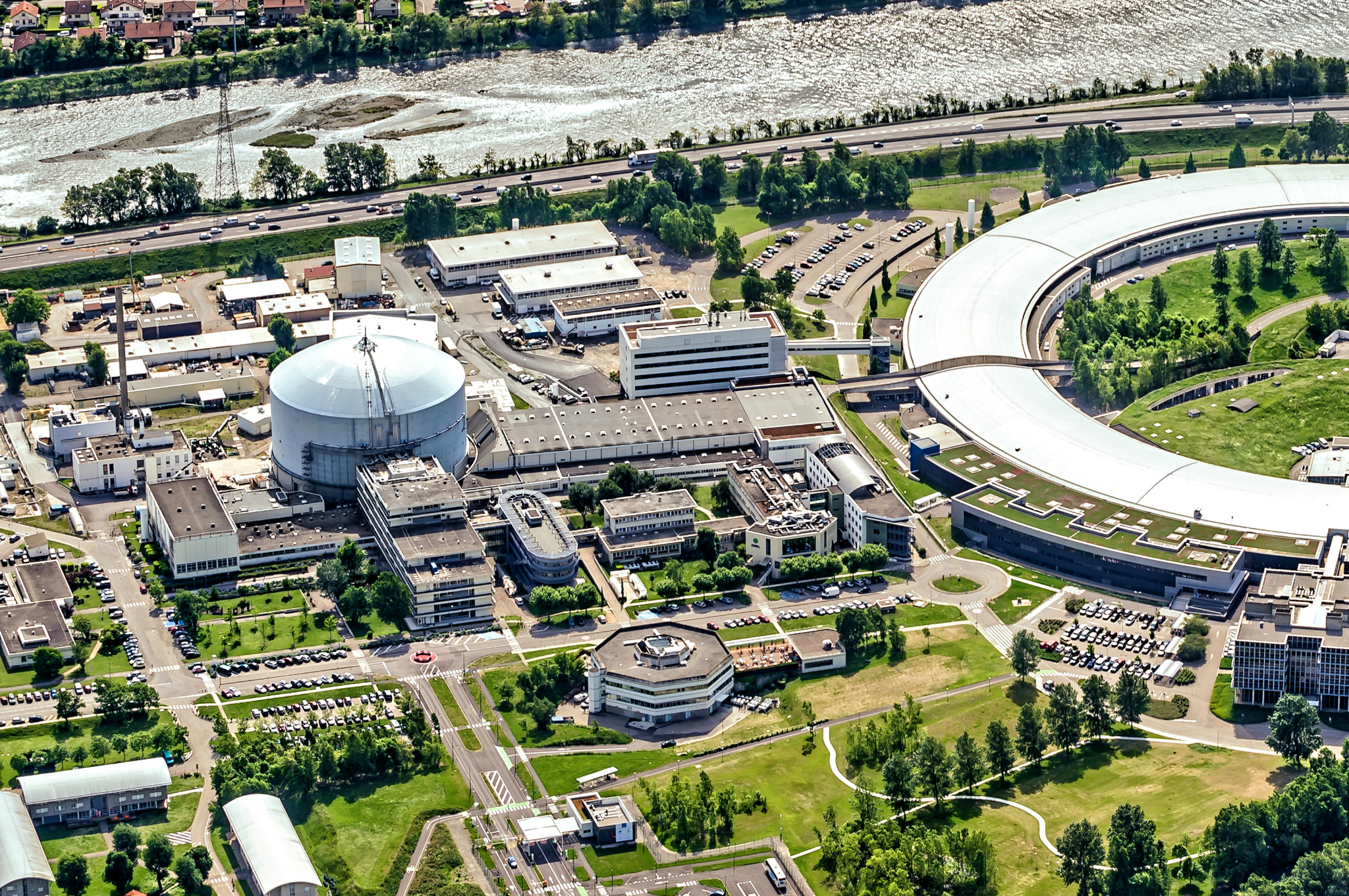 Aerial view of the Institut Laue-Langevin in Grenoble